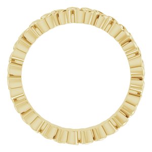 18K Yellow 3.2 mm Floral Band Size 5
