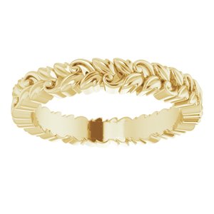 10K Yellow 3.2 mm Floral Band Size 5
