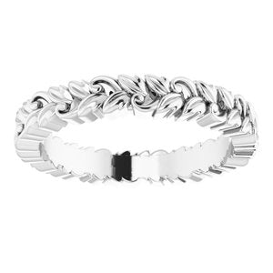 Continuum Sterling Silver 3.2 mm Floral Band Size 5.5
