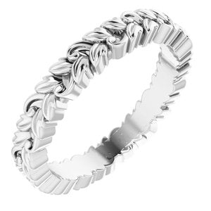 Platinum 3.2 mm Floral Band Size 5.5