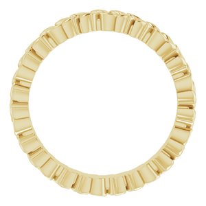 18K Yellow 3.2 mm Floral Band Size 5.5
