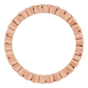 10K Rose 3.2 mm Floral Band Size 6