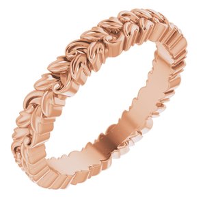 10K Rose 3.2 mm Floral Band Size 6