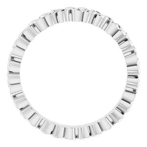 10K White 3.2 mm Floral Band Size 6.5