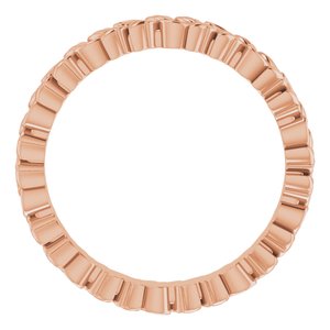 14K Rose 3.2 mm Floral Band Size 6.5