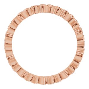 18K Rose 3.2 mm Floral Band Size 7.5