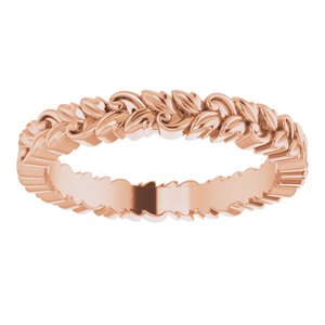 10K Rose 3.2 mm Floral Band Size 7.5