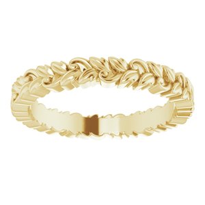 18K Yellow 3.2 mm Floral Band Size 7.5