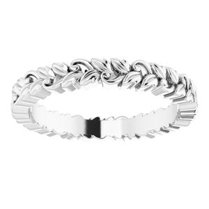 Continuum Sterling Silver 3.2 mm Floral Band Size 7.5