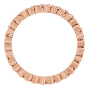 18K Rose 3.2 mm Floral Band Size 8