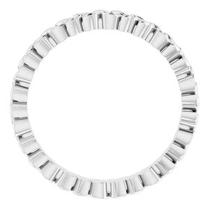 14K X1 White 3.2 mm Floral Band Size 8