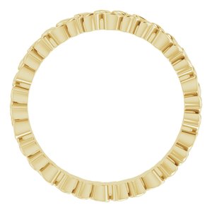 18K Yellow 3.2 mm Floral Band Size 8