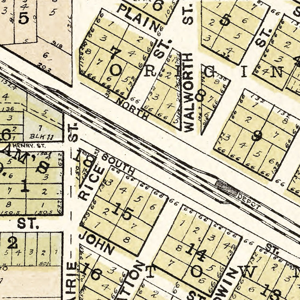 Vintage Map of Sharon, Wisconsin 1907