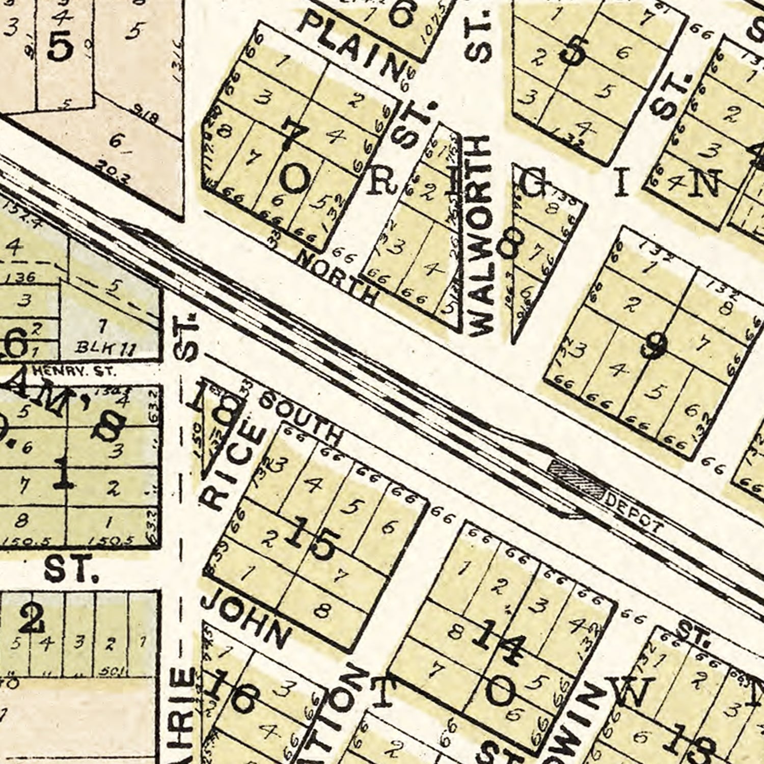 Vintage Map of Sharon, Wisconsin 1907
