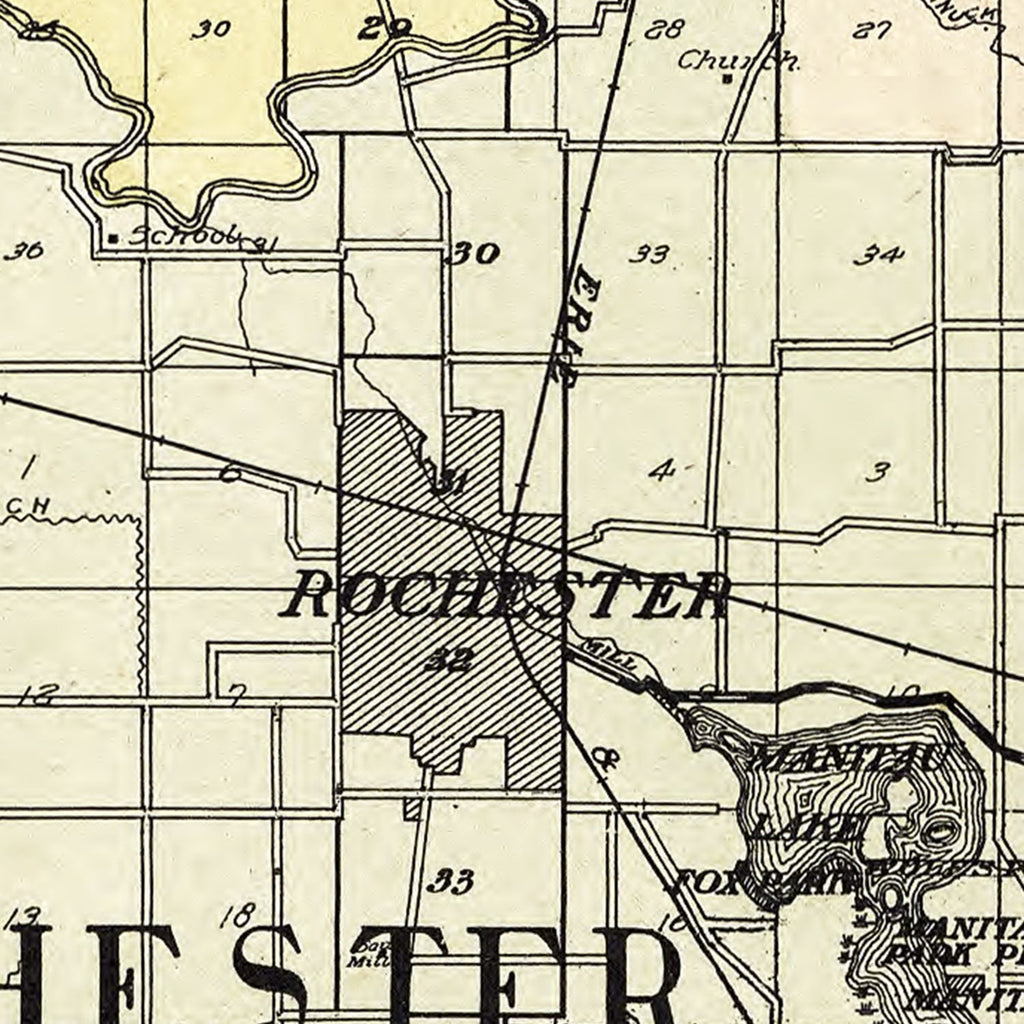Vintage Map of Fulton County, Indiana 1907