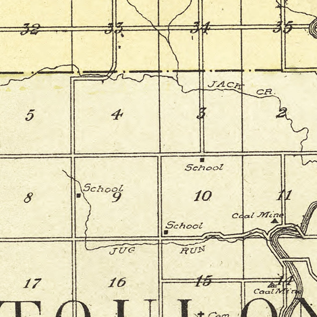 Vintage Map of Stark County, Illinois 1907