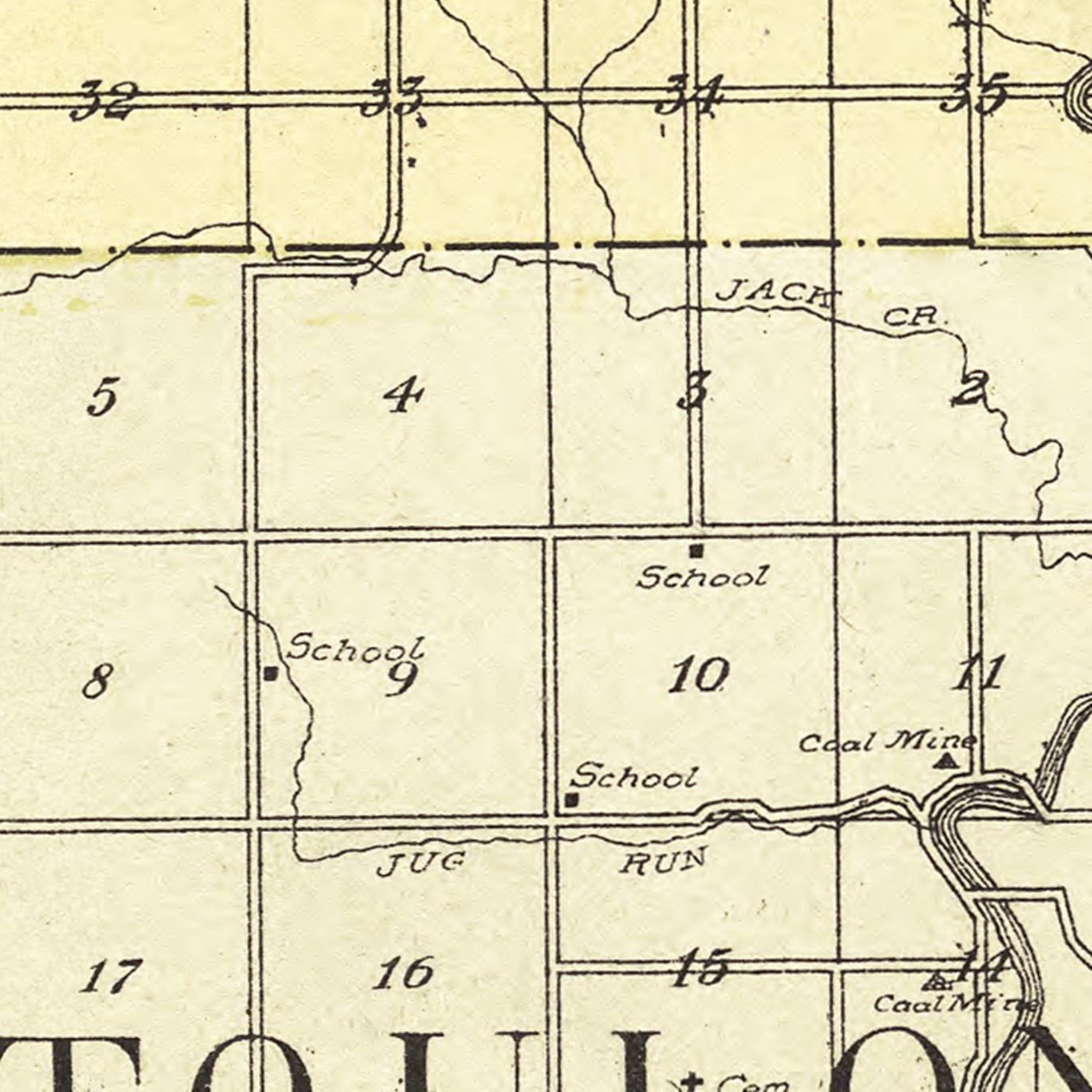 Vintage Map of Stark County, Illinois 1907