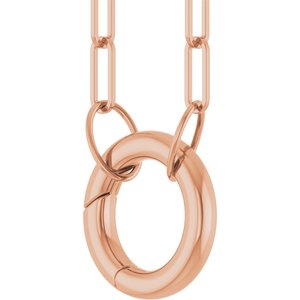 14K Rose Circle Charm 16" Necklace