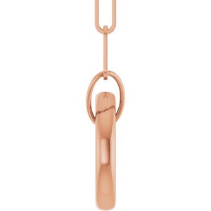 14K Rose Circle Charm 16" Necklace