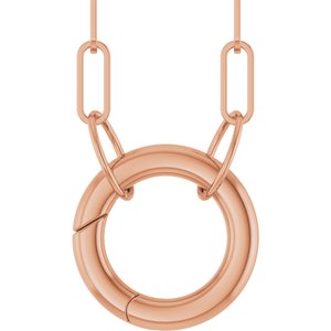 14K Rose Circle Charm 16" Necklace