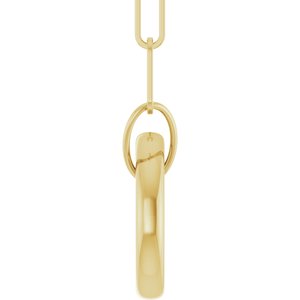 14K Yellow Circle Charm 18" Necklace