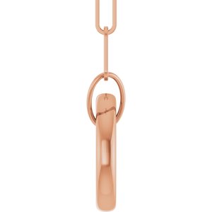 14K Rose Circle Charm 18" Necklace