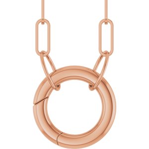 14K Rose Circle Charm 18" Necklace