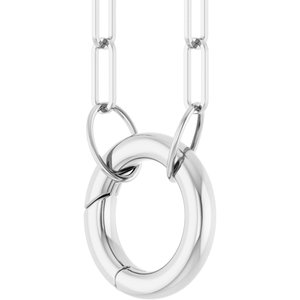 14K White Circle Charm 18" Necklace