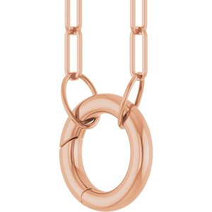 14K Rose Circle Charm 18" Necklace