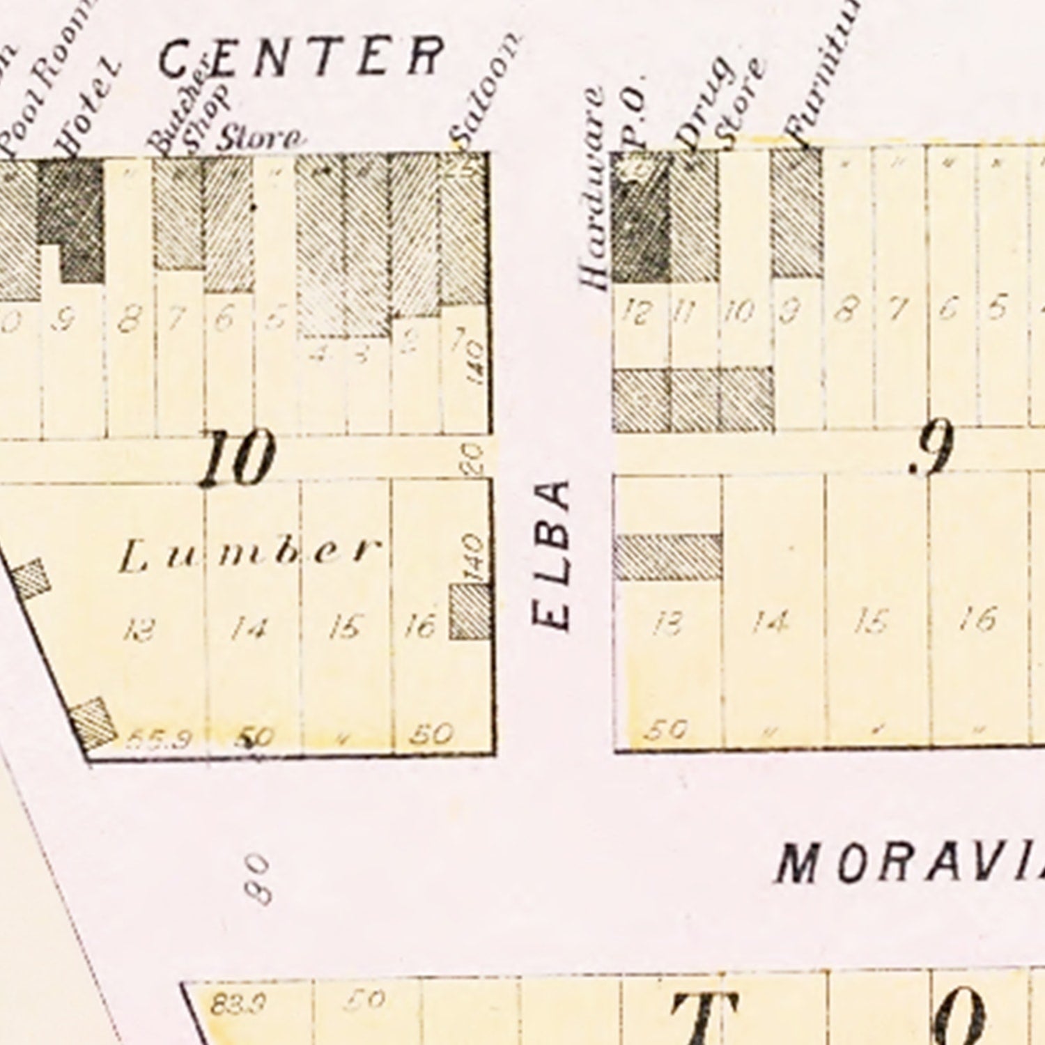 Vintage Map of Prague, Nebraska 1907