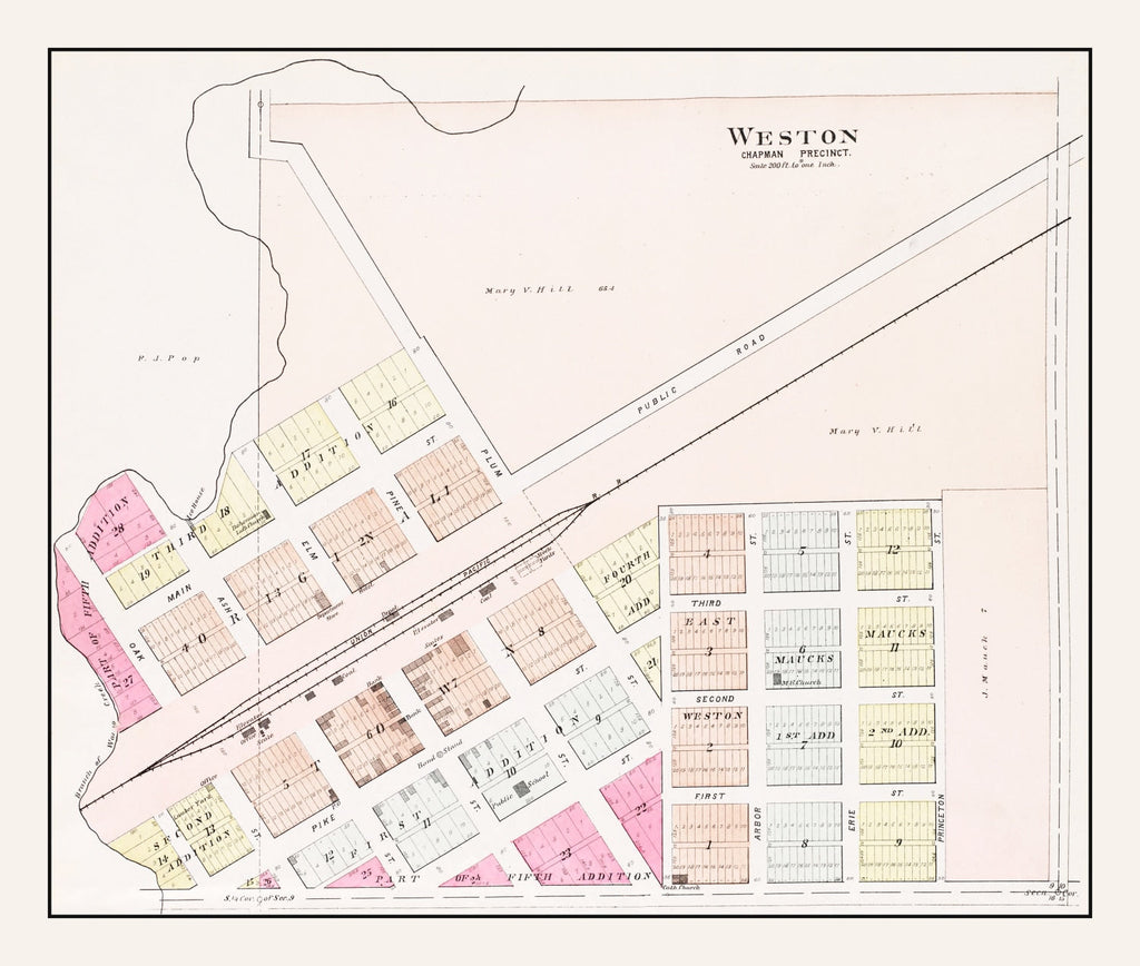 Vintage Map of Weston, Nebraska 1907