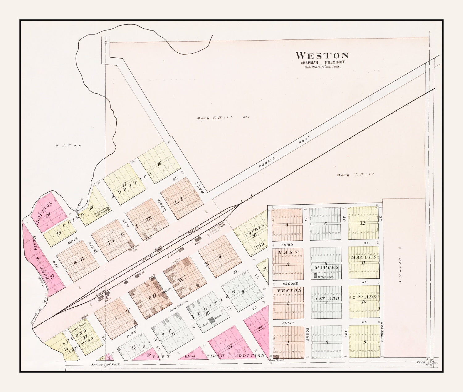 Vintage Map of Weston, Nebraska 1907