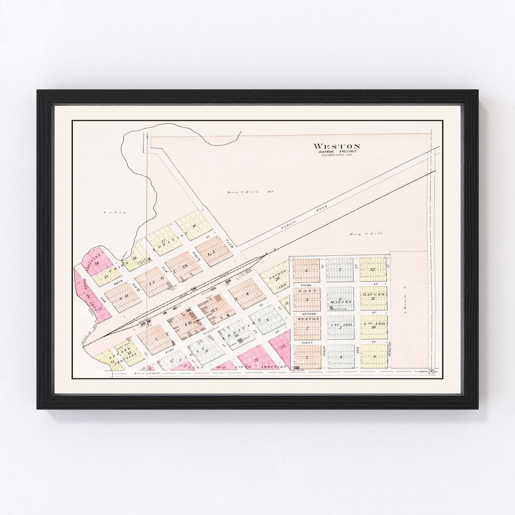 Vintage Map of Weston, Nebraska 1907