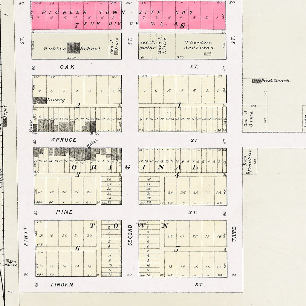 Vintage Map of Colon, Nebraska 1907