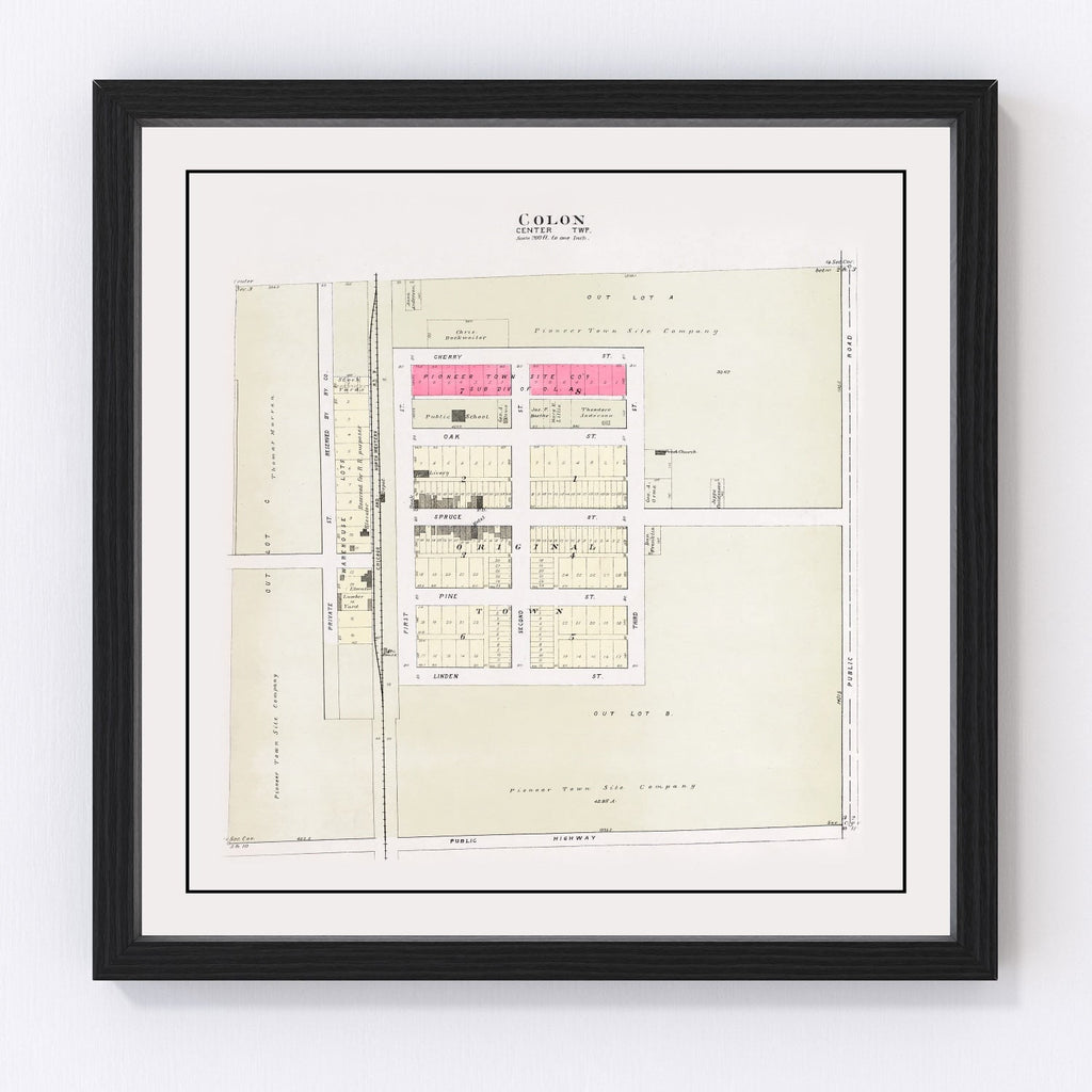 Vintage Map of Colon, Nebraska 1907