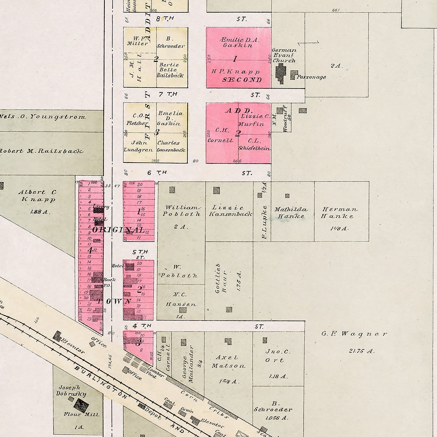 Vintage Map of Ithaca, Nebraska 1907