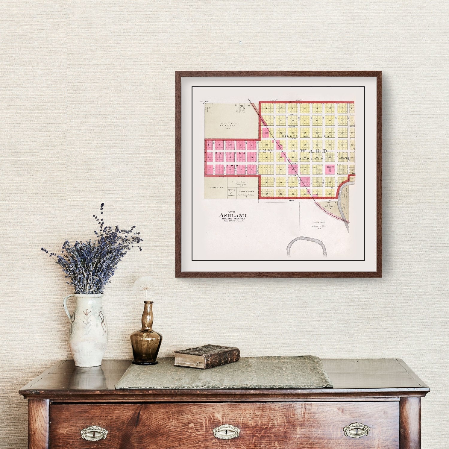 Vintage Map of Ashland, Nebraska 1907