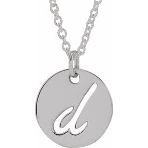 Script Initial Necklace or Pendant