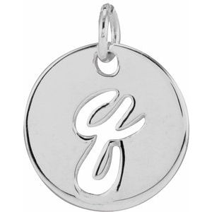 14K White Gold Script Initial Q Pendant