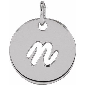 Sterling Silver Script Initial N Pendant
