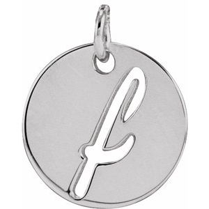 Sterling Silver Script Initial F Pendant