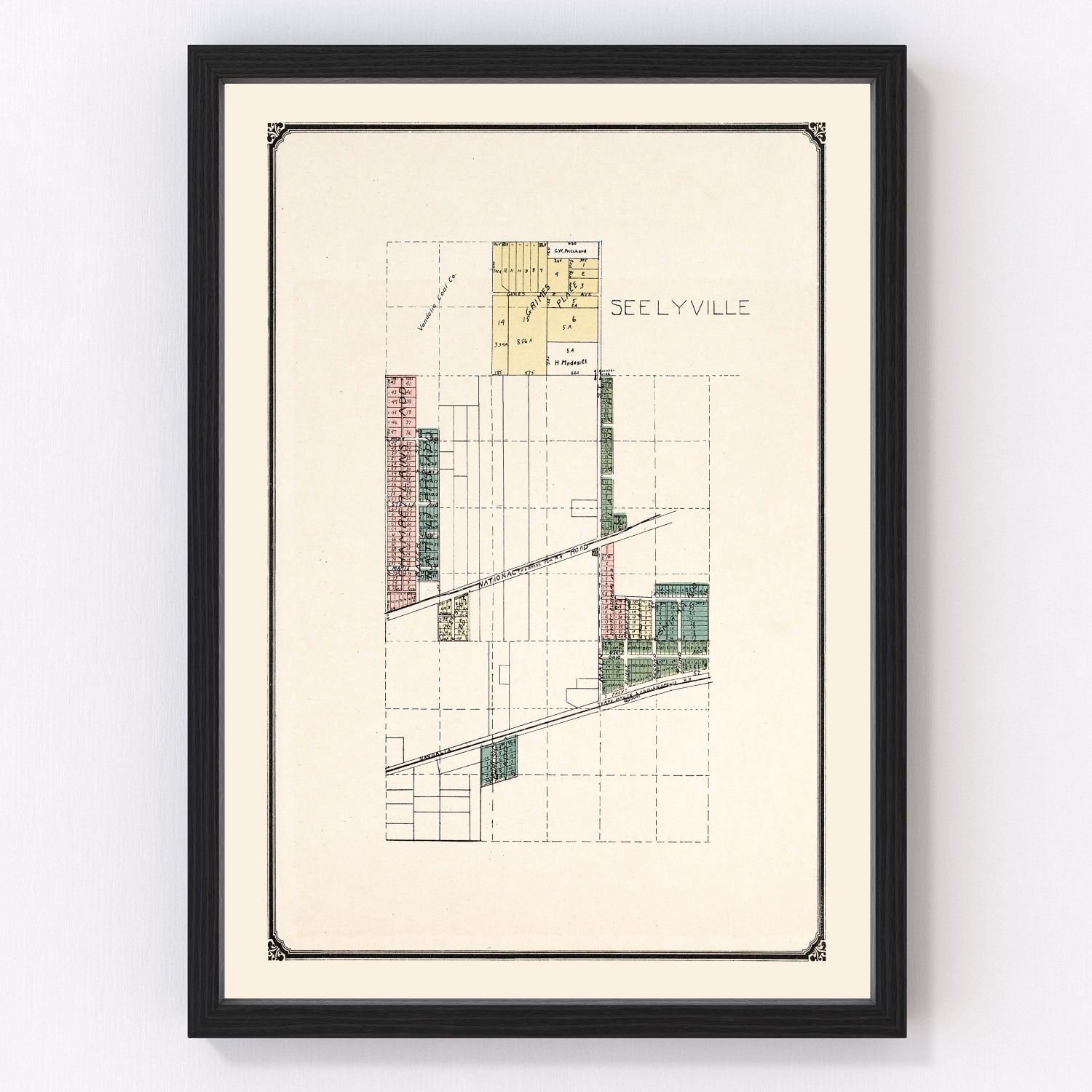 Vintage Map of Seelyville, Indiana 1907
