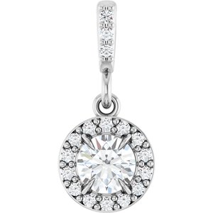 14K White Gold 1/3 CTW Lab-Grown Diamond Halo-Style Pendant