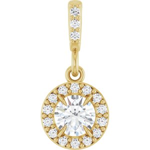 14K Yellow Gold 1/3 CTW Lab-Grown Diamond Halo-Style Pendant