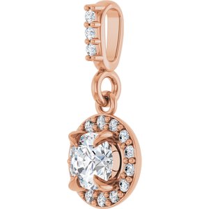 14K Rose Gold 1/3 CTW Lab-Grown Diamond Halo-Style Pendant