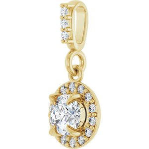 14K Yellow Gold 1/3 CTW Lab-Grown Diamond Halo-Style Pendant