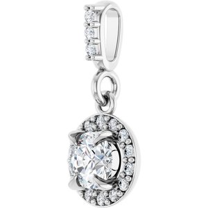 14K White Gold 1/3 CTW Lab-Grown Diamond Halo-Style Pendant