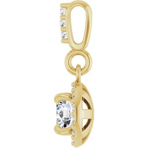 14K Yellow Gold 1/3 CTW Lab-Grown Diamond Halo-Style Pendant