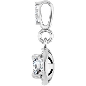 Platinum 1/3 CTW Lab-Grown Diamond Halo-Style Pendant