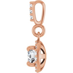 14K Rose Gold 1/3 CTW Lab-Grown Diamond Halo-Style Pendant